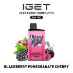 IGET BAR PRO 10,000 Puffs – Blackberry Pomegranate Cherry