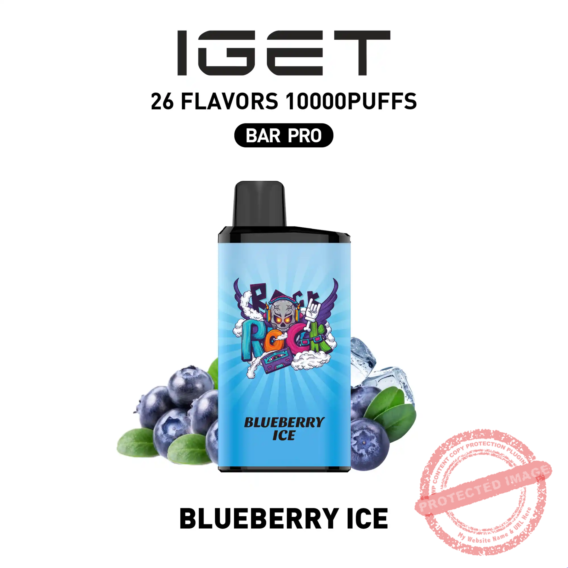 BLUEBERRY-ICE IGET BAR PRO 10,000 Puffs – Blueberry Ice - Image 1