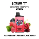IGET BAR PRO 10,000 Puffs – Raspberry Cherry Blackberry
