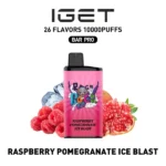 IGET BAR PRO 10,000 Puffs – Raspberry Pomegranate Ice Blast