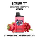 IGET BAR PRO 10,000 Puffs – Strawberry Cranberry Bliss