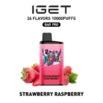 IGET BAR PRO 10,000 Puffs – Strawberry Raspberry