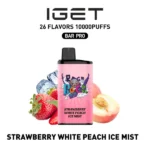 IGET BAR PRO 10,000 Puffs – Strawberry White Peach Ice Mist