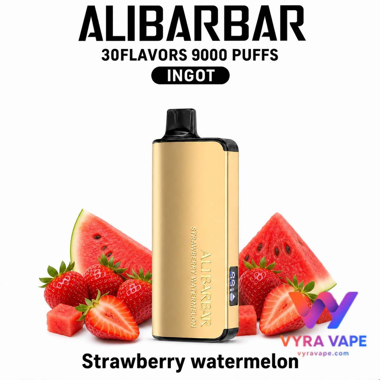 alibarbar-strawberry-watermelon ALIBARBAR INGOT 9000 — Strawberry Watermelon - Image 1