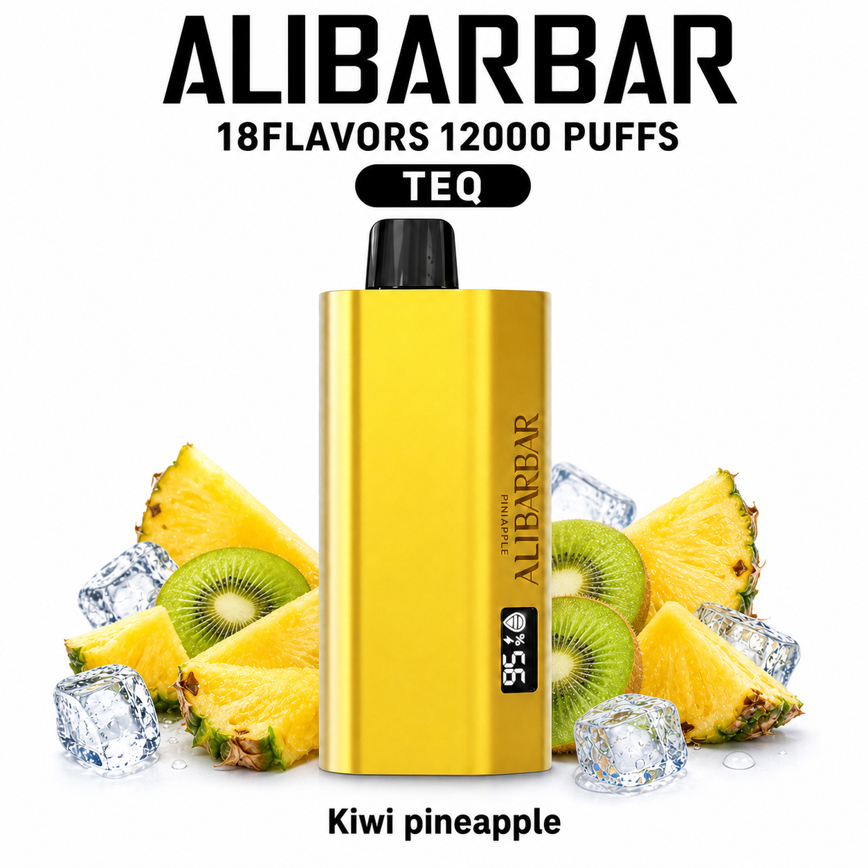 alibarbar-teq-kiwi-pineapple ALIBARBAR TEQ 12000 Puffs – Kiwi Pineapple - Image 1
