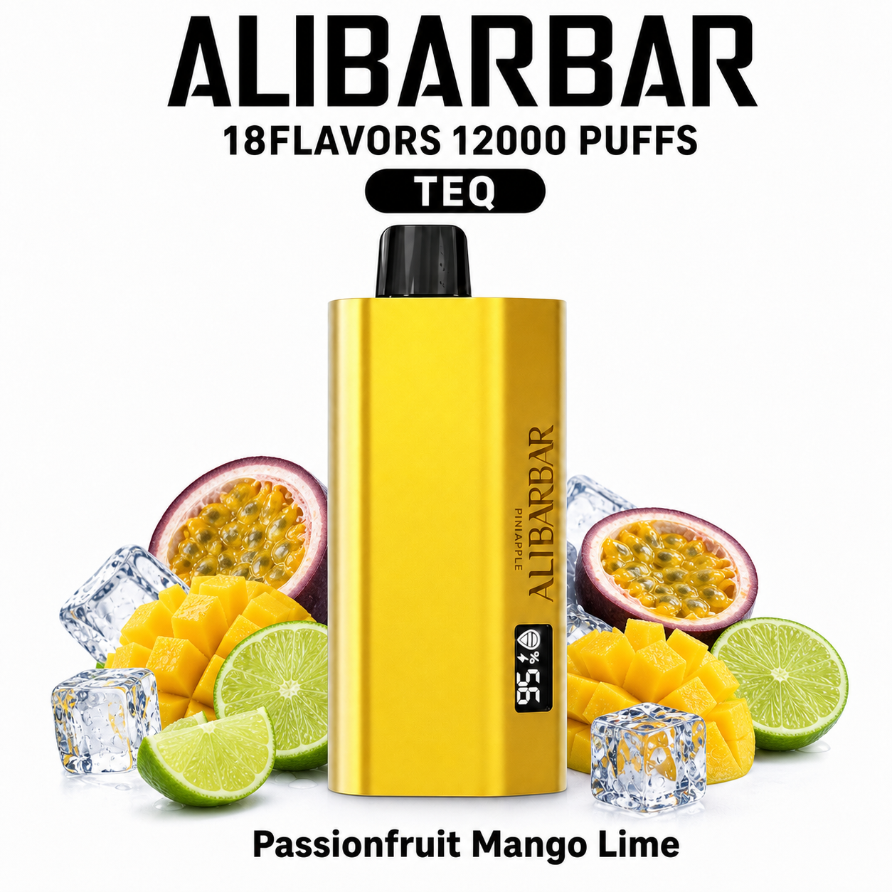 alibarbar-teq-passionfruit-mango-lime ALIBARBAR TEQ 12000 Puffs – Passionfruit Mango Lime - Image 1