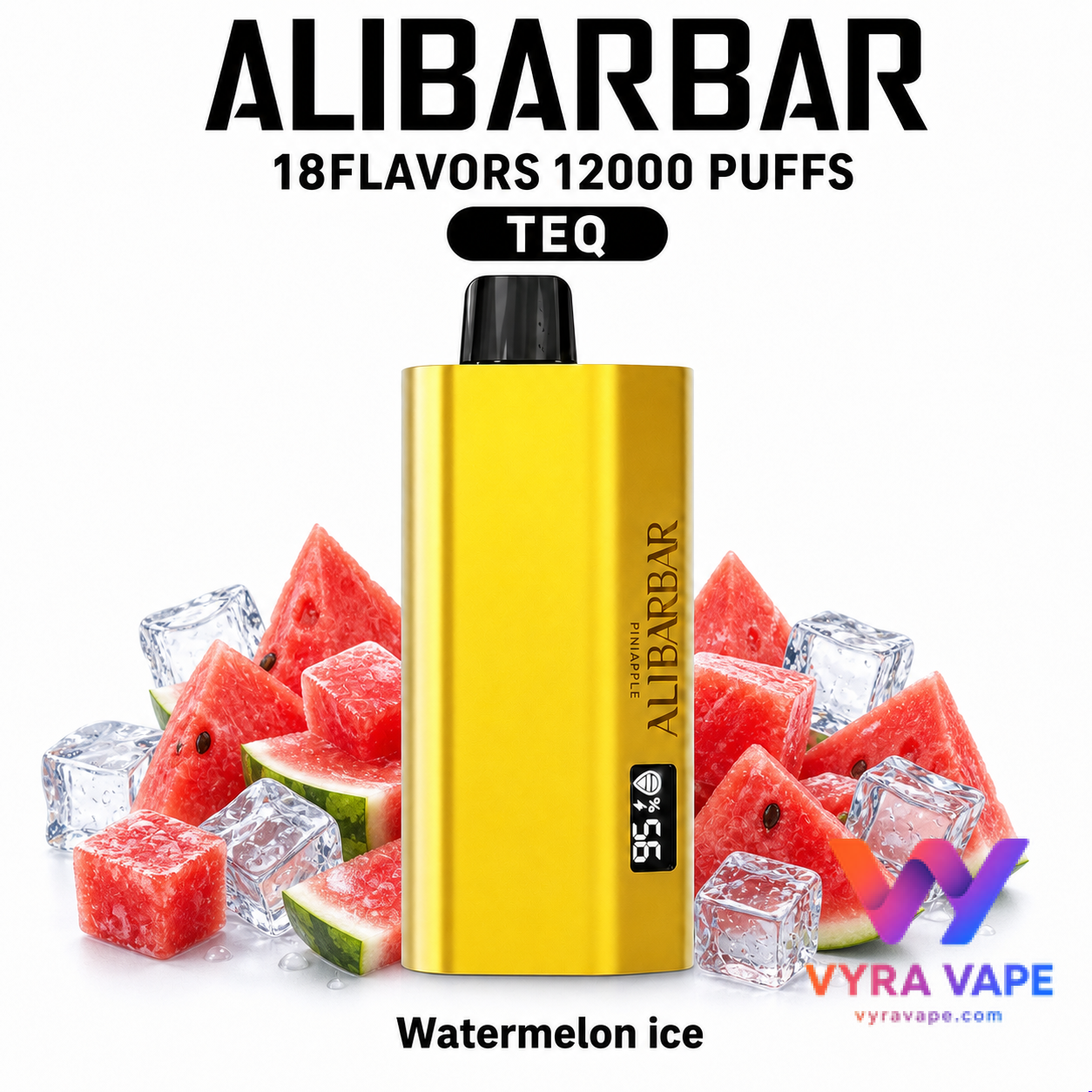 alibarbar-teq-watermelon-ice ALIBARBAR TEQ 12000 Puffs – Watermelon Ice - Image 1