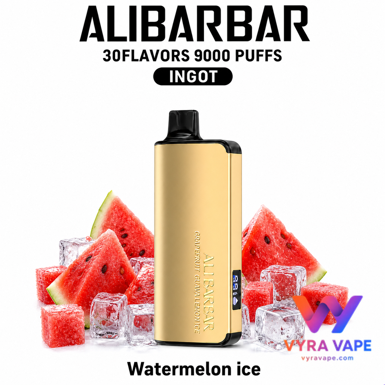 alibarbar-watermelon-ice ALIBARBAR INGOT 9000 — Watermelon Ice - Image 1