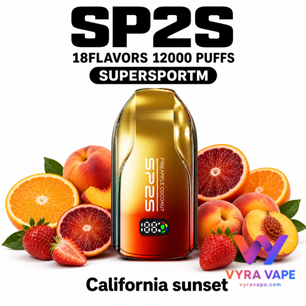 sp2s-supersportm-california-sunset SP2S SUPERSPORT M 12000 Puffs – California Sunset - Image 1