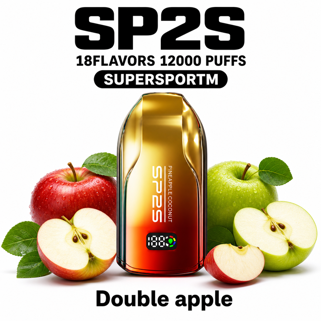 sp2s-supersportm-double-apple SP2S SUPERSPORT M 12000 Puffs – Double Apple - Image 1