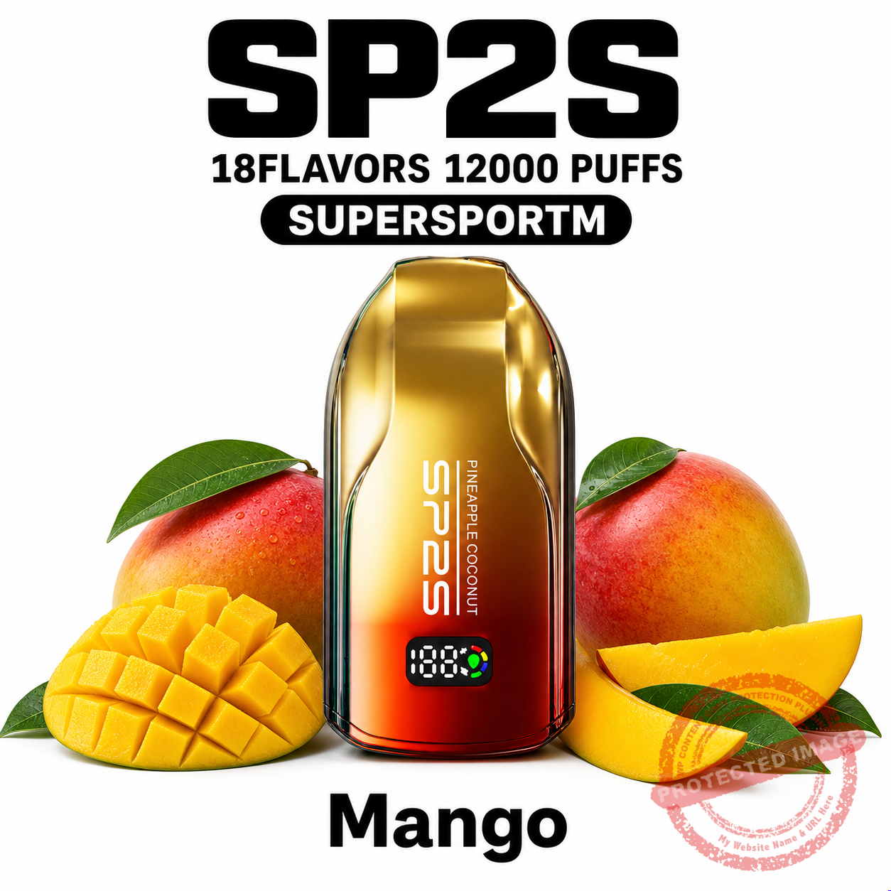sp2s-supersportm-mango SP2S SUPERSPORT M 12000 Puffs – Mango - Image 1
