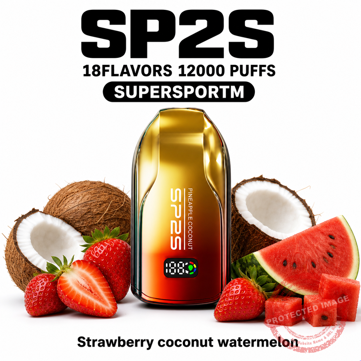 sp2s-supersportm-strawberry-coconut-watermelon SP2S SUPERSPORT M 12000 Puffs – Strawberry Coconut Watermelon - Image 1