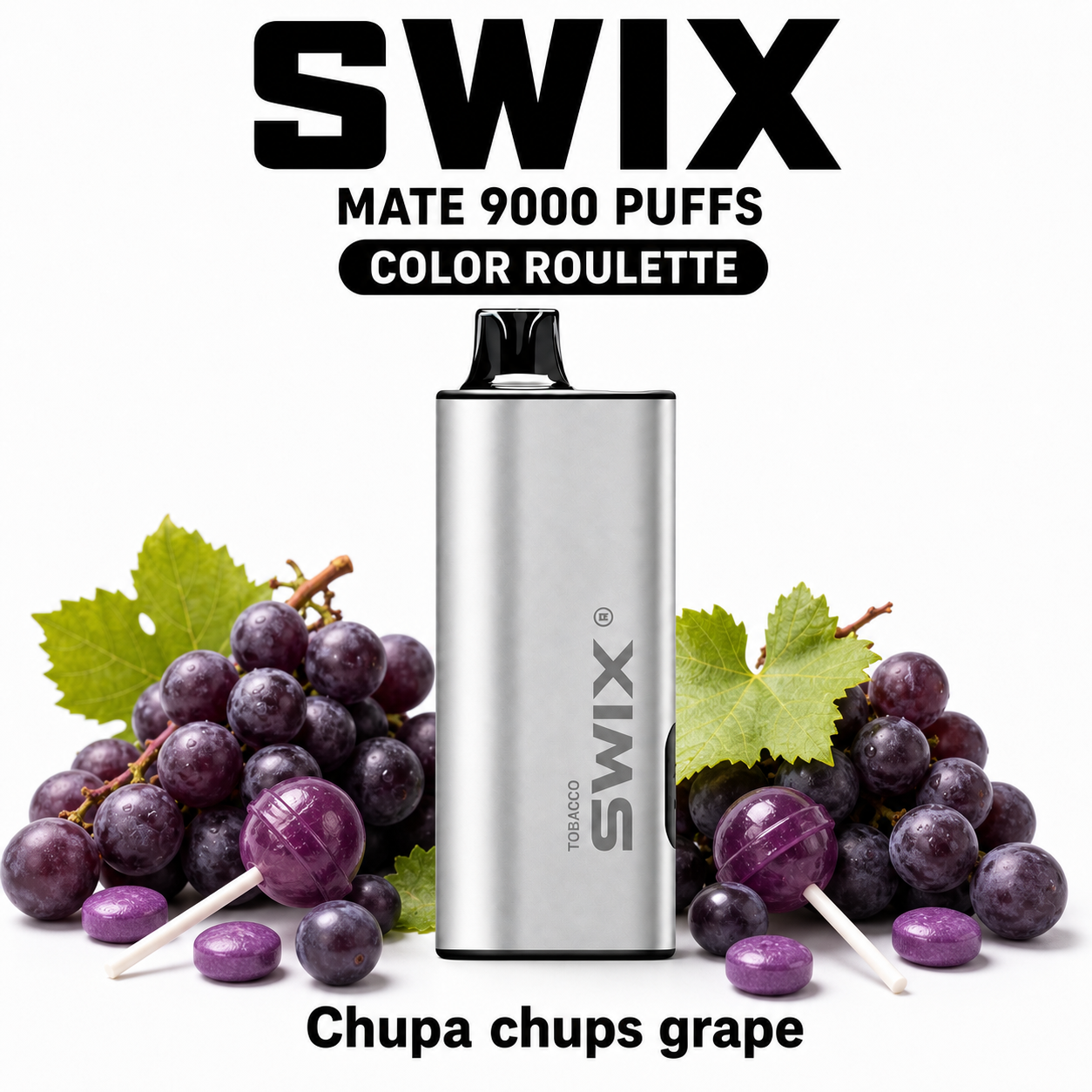 swix-color-roulette-chupa-chups-grape SWIX MATE 9000 Puffs – Chupa Chups Grape - Image 1