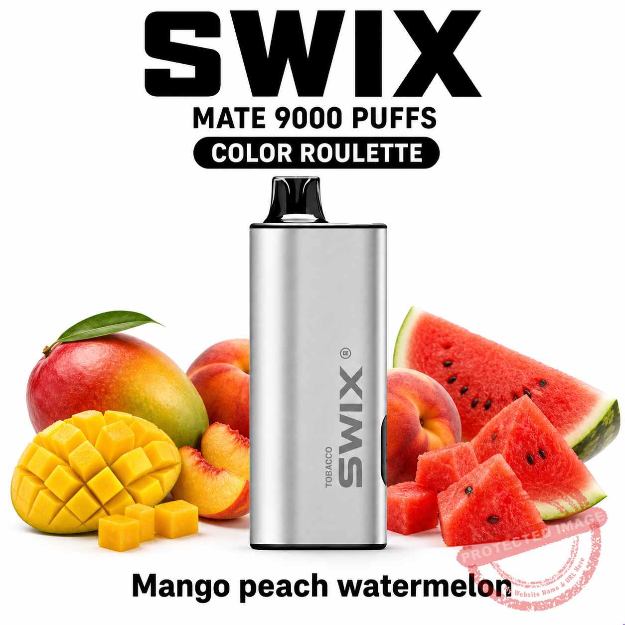 swix-color-roulette-mango-peach-watermelon SWIX MATE 9000 Puffs – Mango Peach Watermelon - Image 1