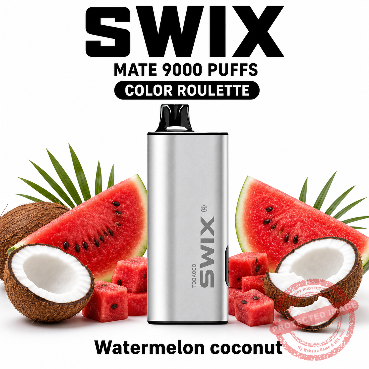 swix-color-roulette-watermelon-coconut SWIX MATE 9000 Puffs – Watermelon Coconut - Image 1