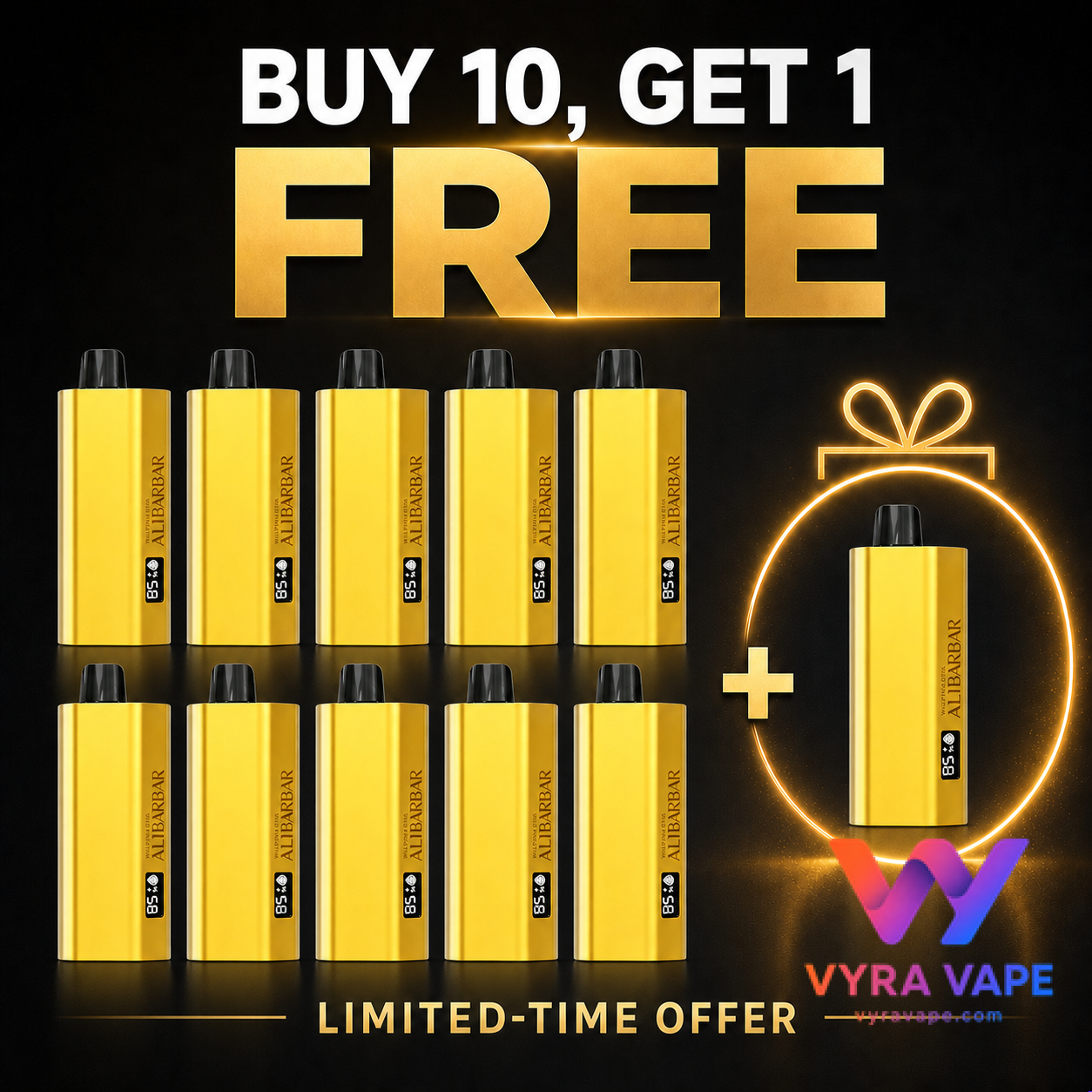 buy-10-get-1-free-wild-pineapple ALIBARBAR TEQ 12000 Puffs — Buy 10 Get 1 Free - Image 1